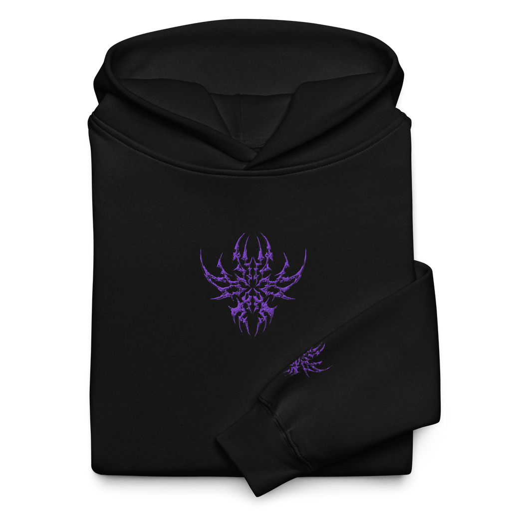 Lumevra CYBER COLLECTION Embroidered Purple Oversized Cotton x Fleece Hoodie - Lumevra - 