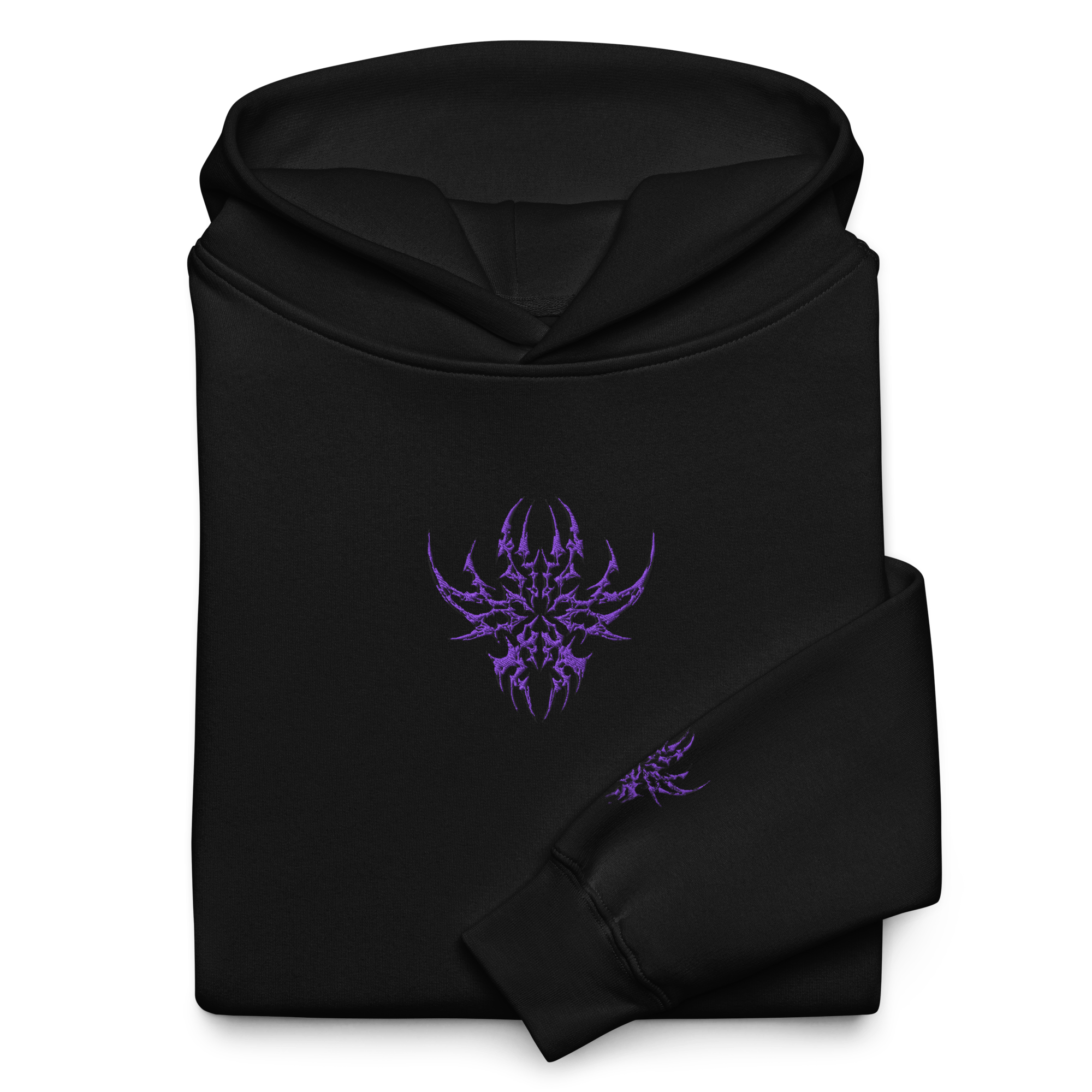 Lumevra CYBER COLLECTION Embroidered Purple Oversized Cotton x Fleece Hoodie - Lumevra - 