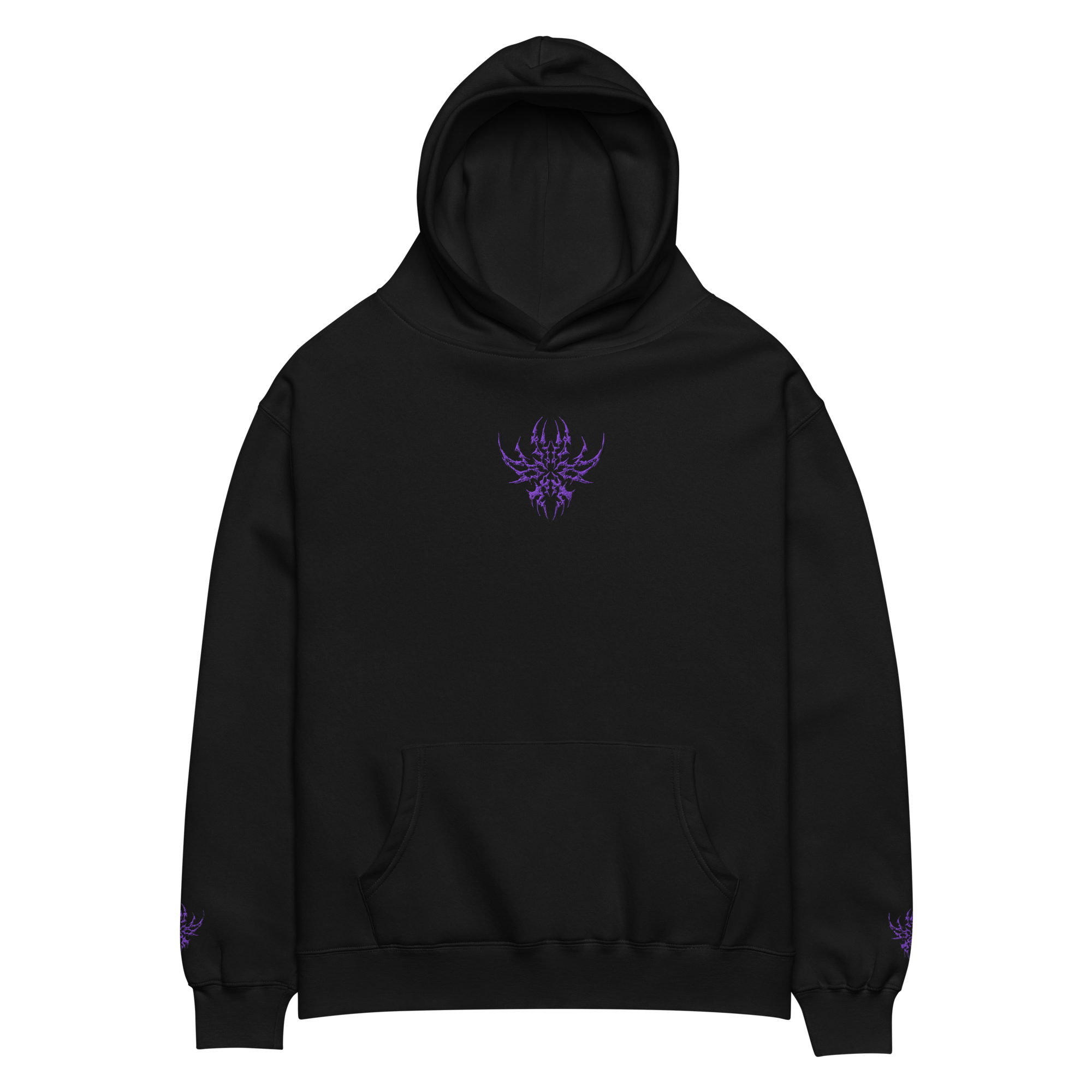 Lumevra CYBER COLLECTION Embroidered Purple Oversized Cotton x Fleece Hoodie - Lumevra - 