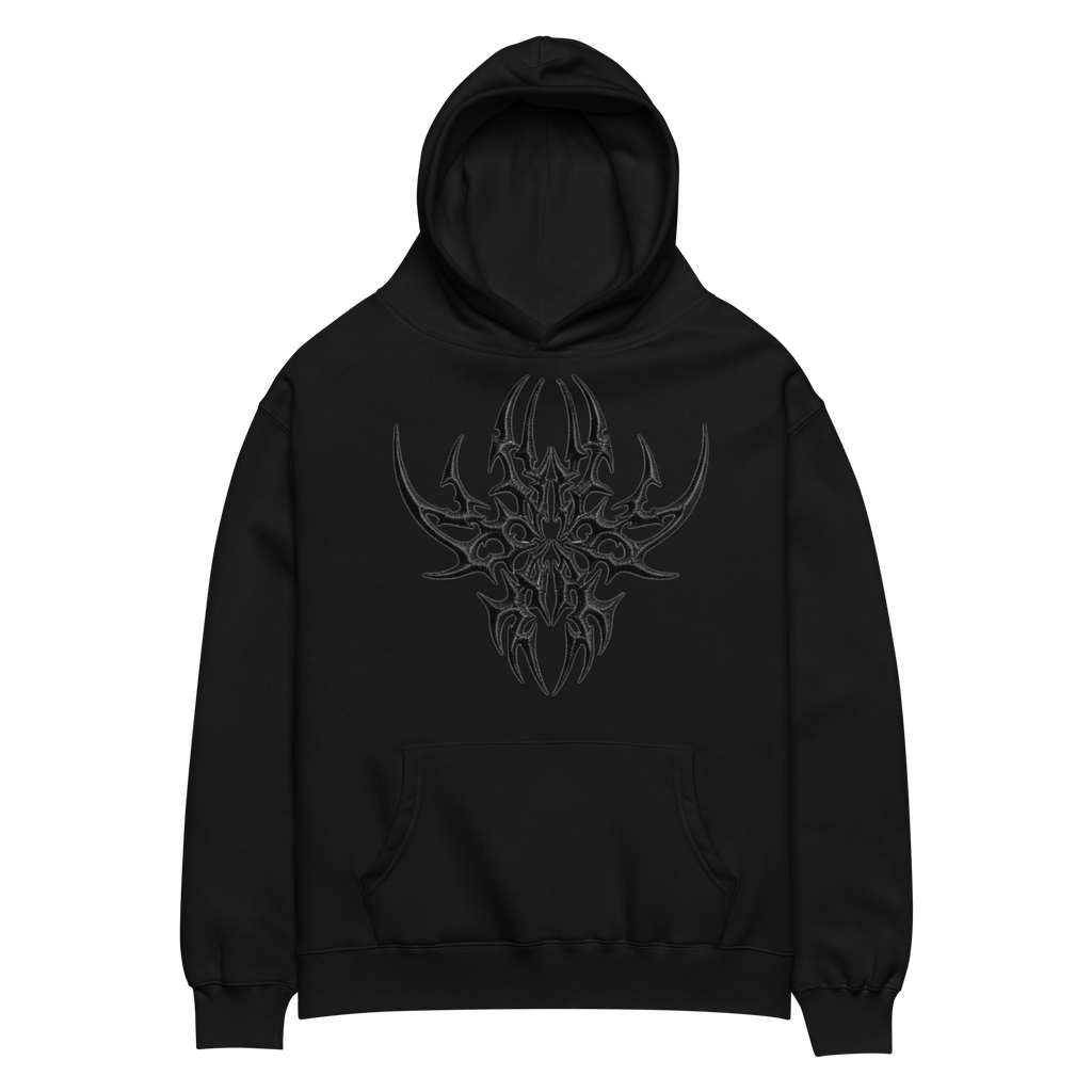 Lumevra CYBER COLLECTION Oversized Cotton x Fleece Black Hoodie - Lumevra - 