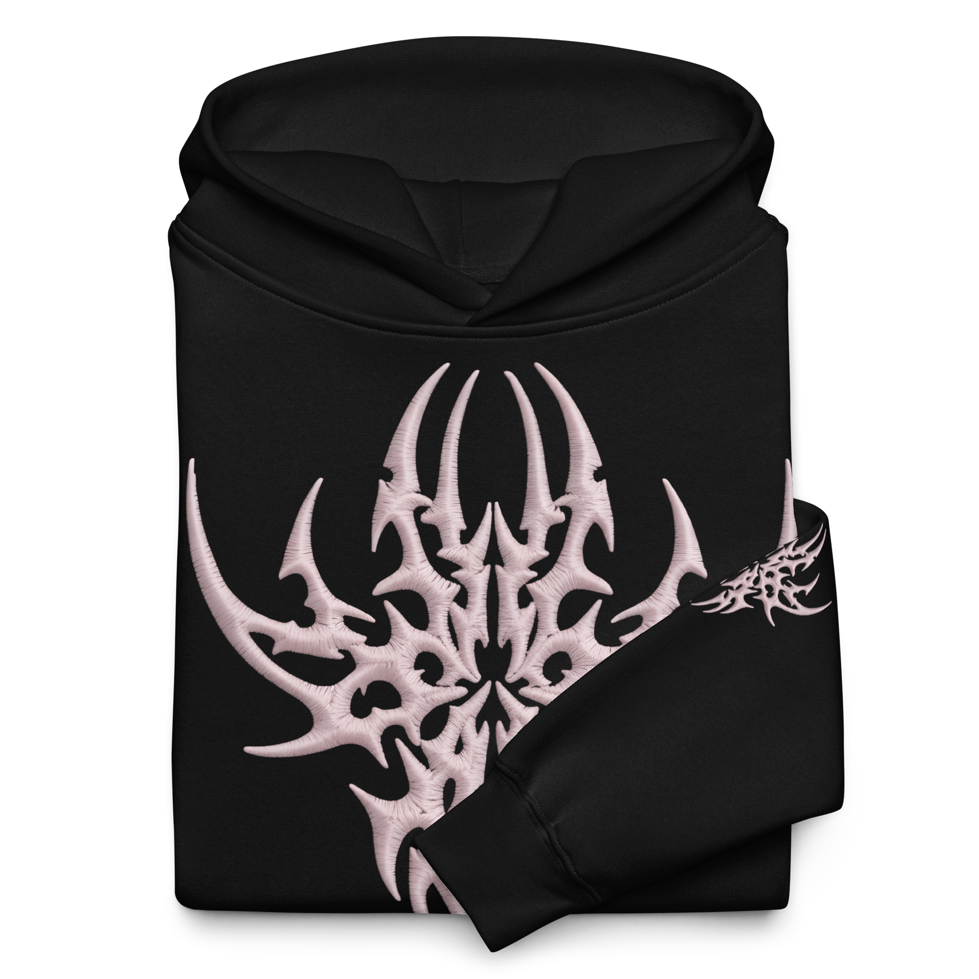 Lumevra CYBER COLLECTION Pink on Black Oversized Cotton x Fleece Hoodie - Lumevra - 