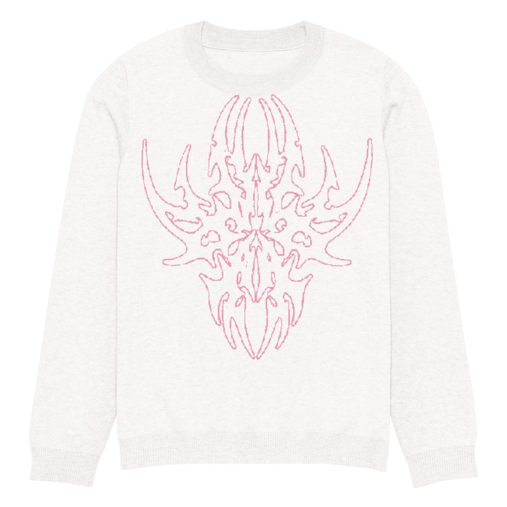 Lumevra CYBER COLLECTION Pink on White Knitted Sweater - Lumevra - 