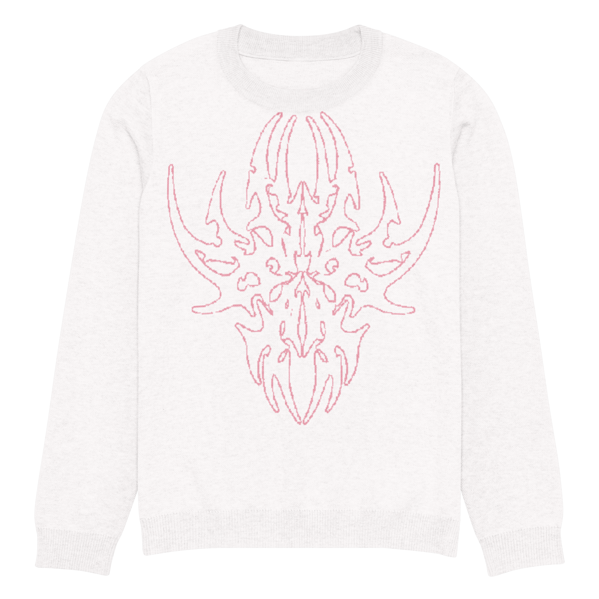 Lumevra CYBER COLLECTION Pink on White Knitted Sweater - Lumevra - 