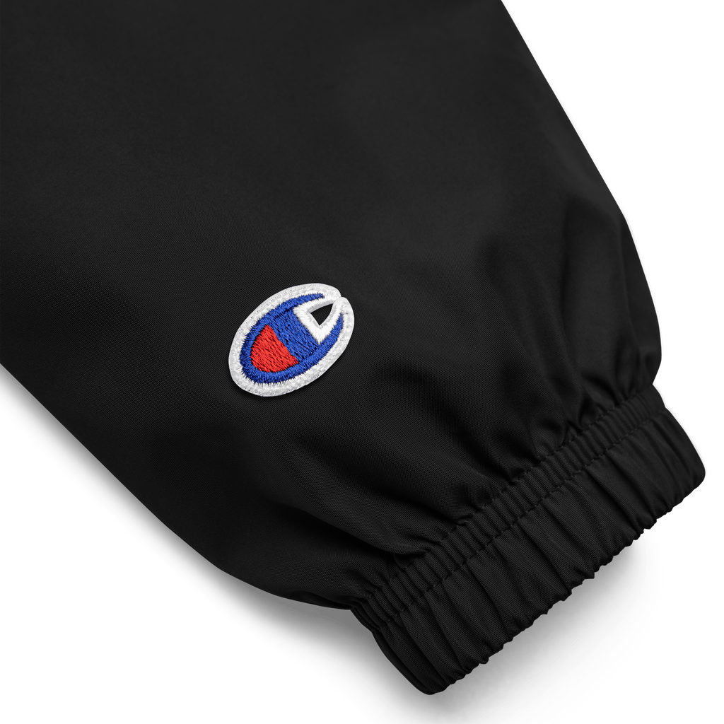 Lumevra x Champion CYBER COLLECTION Embroidered Black Packable Jacket - Lumevra - 