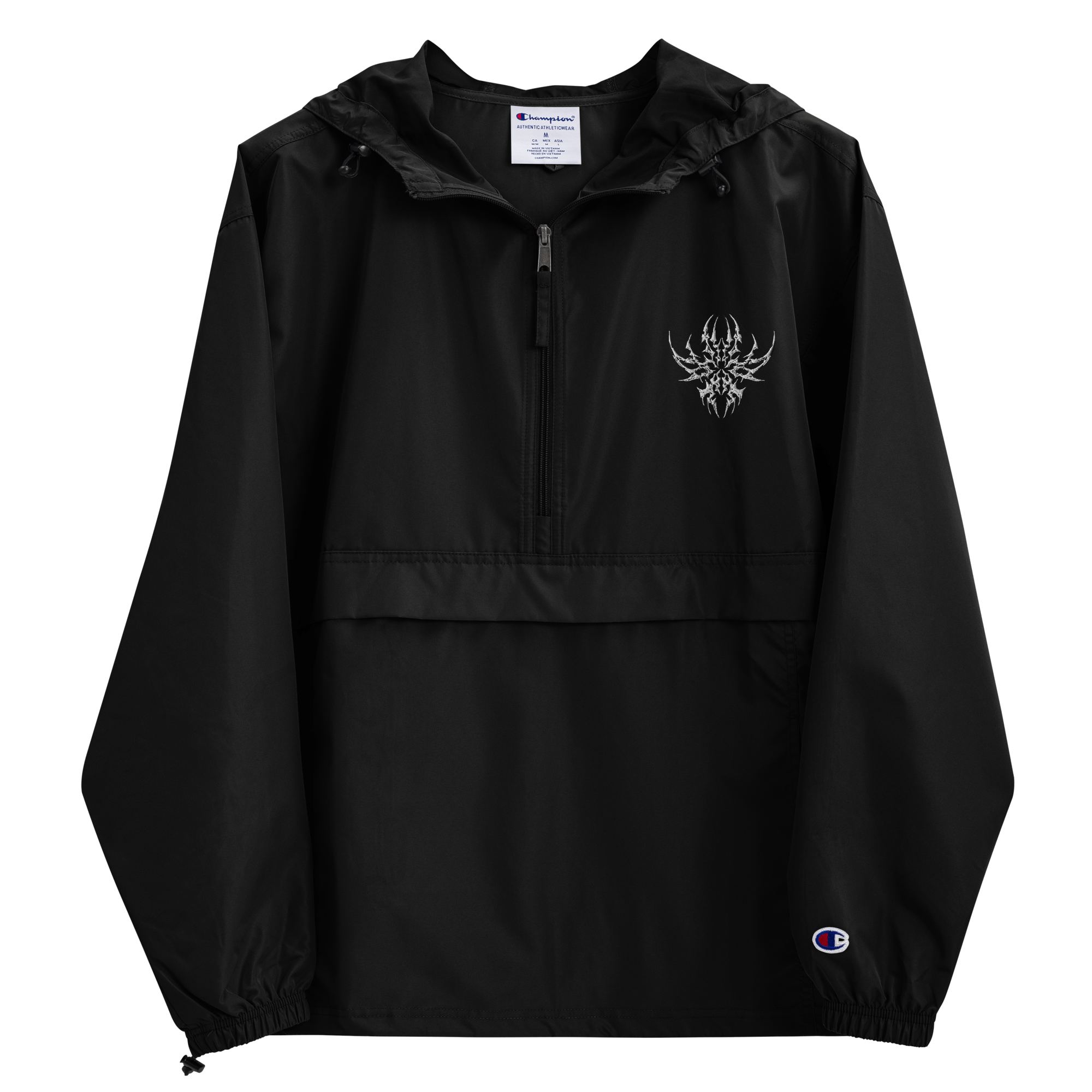 Lumevra x Champion CYBER COLLECTION Embroidered Black Packable Jacket - Lumevra - 