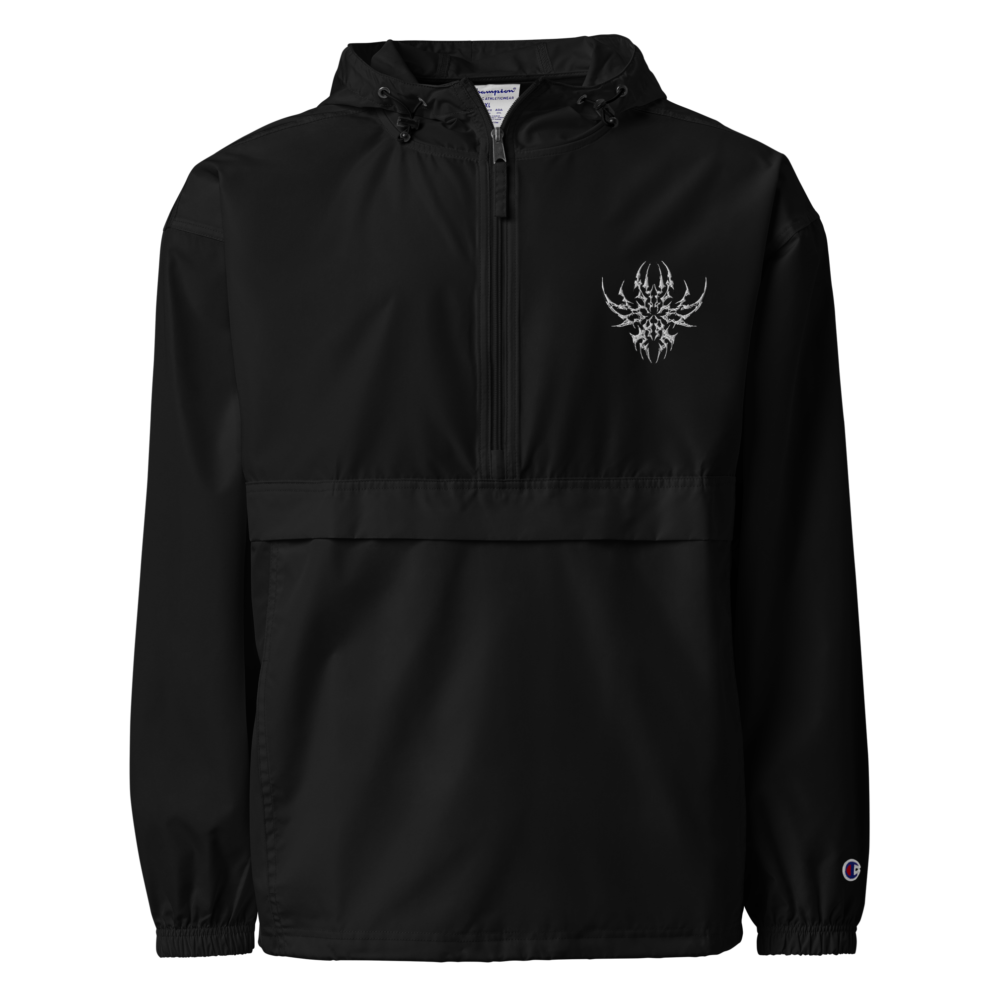 Lumevra x Champion CYBER COLLECTION Embroidered Black Packable Jacket - Lumevra - 