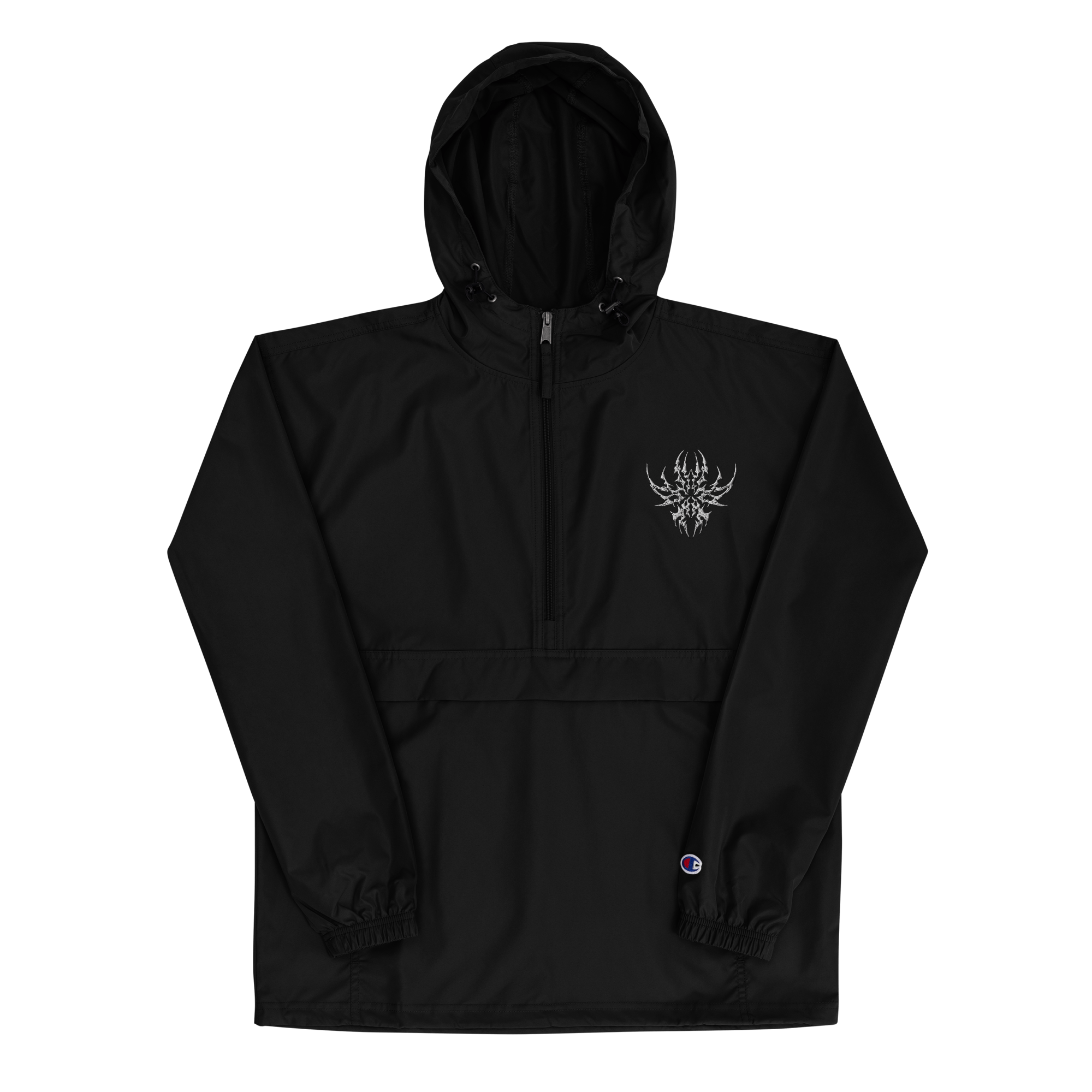 Lumevra x Champion CYBER COLLECTION Embroidered Black Packable Jacket - Lumevra - 