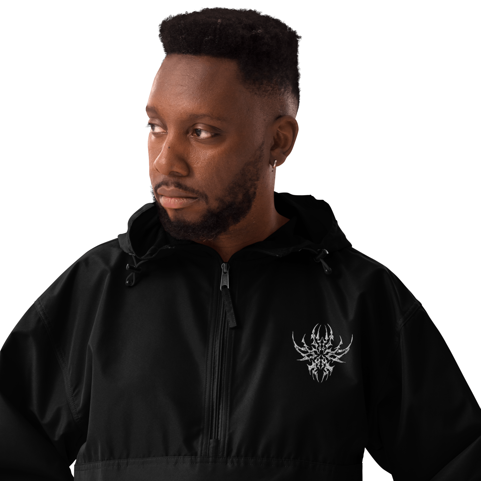 Lumevra x Champion CYBER COLLECTION Embroidered Black Packable Jacket - Lumevra - 